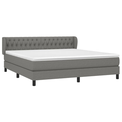 Giroletto a Molle con Materasso Grigio Scuro 180x200 cm Tessuto | homemem39