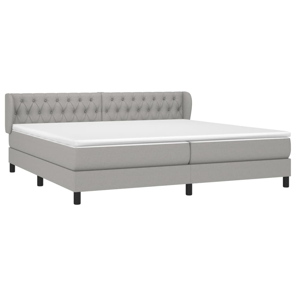 Giroletto a Molle con Materasso Grigio Chiaro 200x200cm Tessuto | homemem39