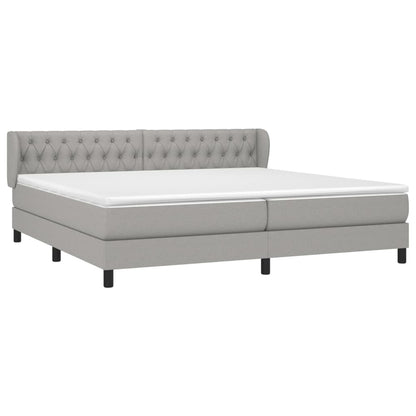 Giroletto a Molle con Materasso Grigio Chiaro 200x200cm Tessuto | homemem39