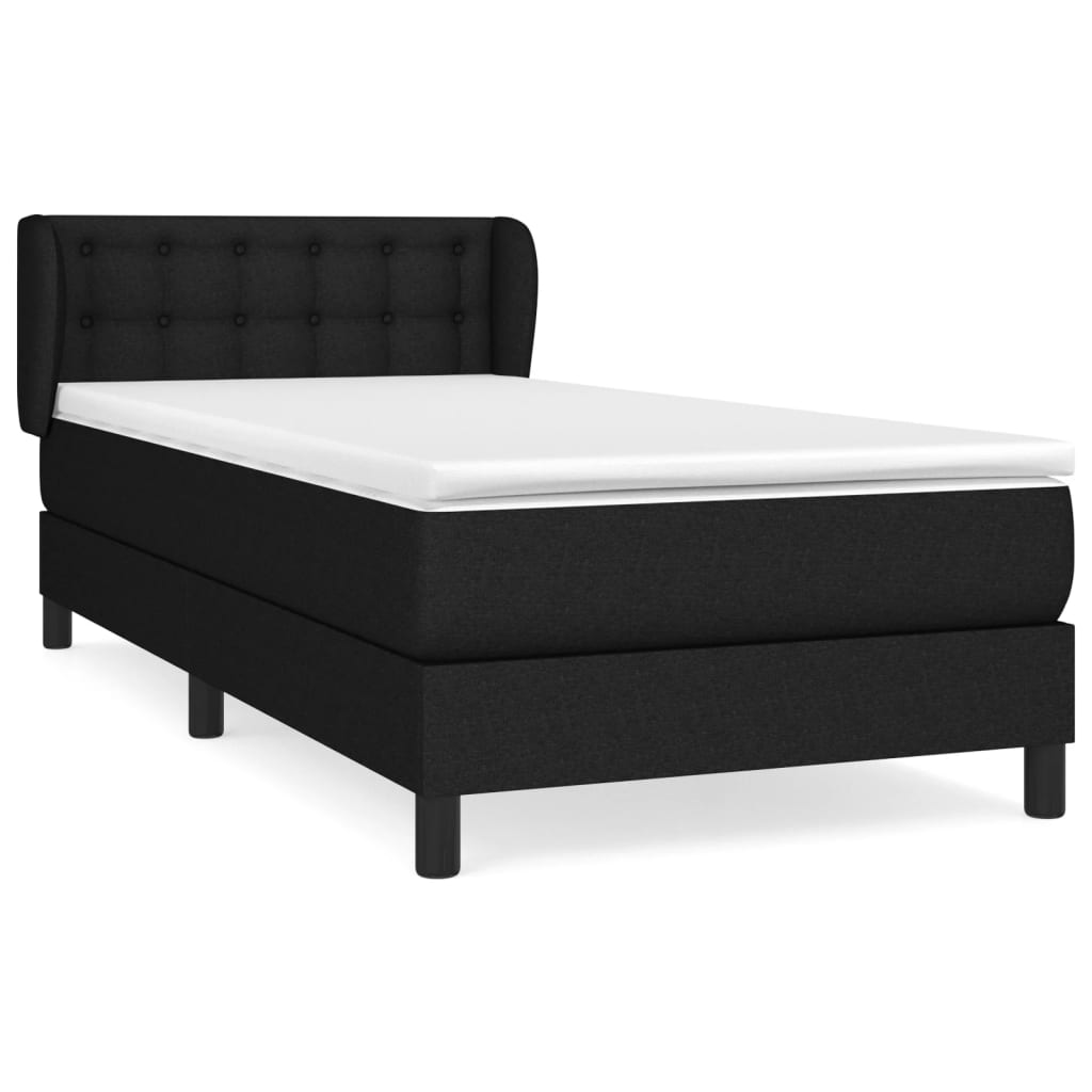 Giroletto a Molle con Materasso Nero 90x190 cm in Tessuto | homemem39
