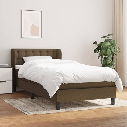 Giroletto a Molle con Materasso Marrone Scuro 90x190cm Tessuto | homemem39