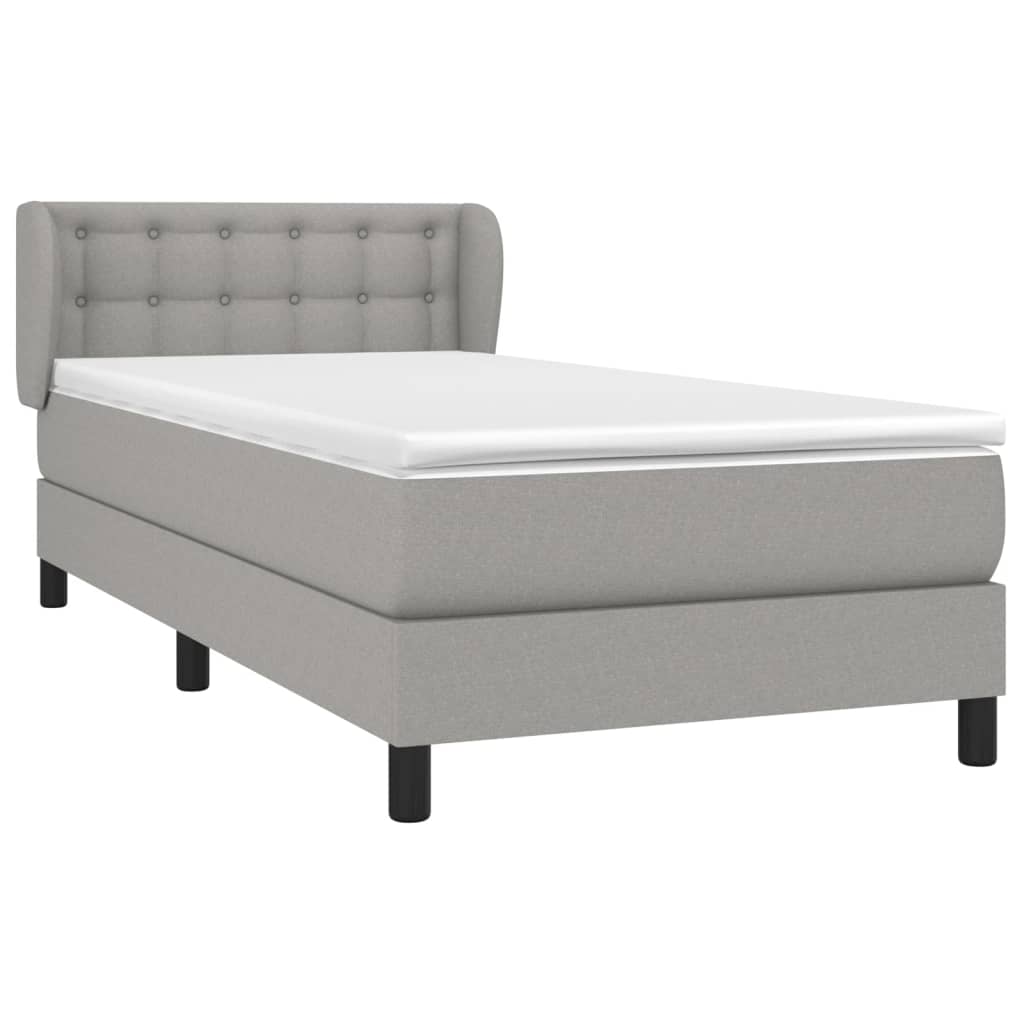 Giroletto a Molle con Materasso Grigio Chiaro100x200 cm Tessuto | homemem39