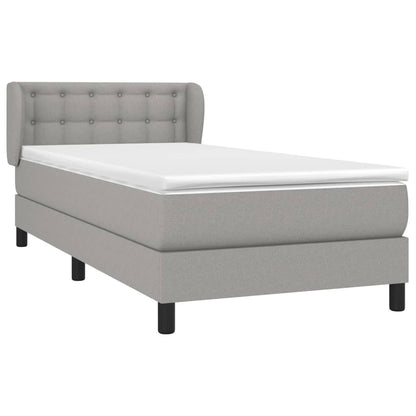 Giroletto a Molle con Materasso Grigio Chiaro100x200 cm Tessuto | homemem39