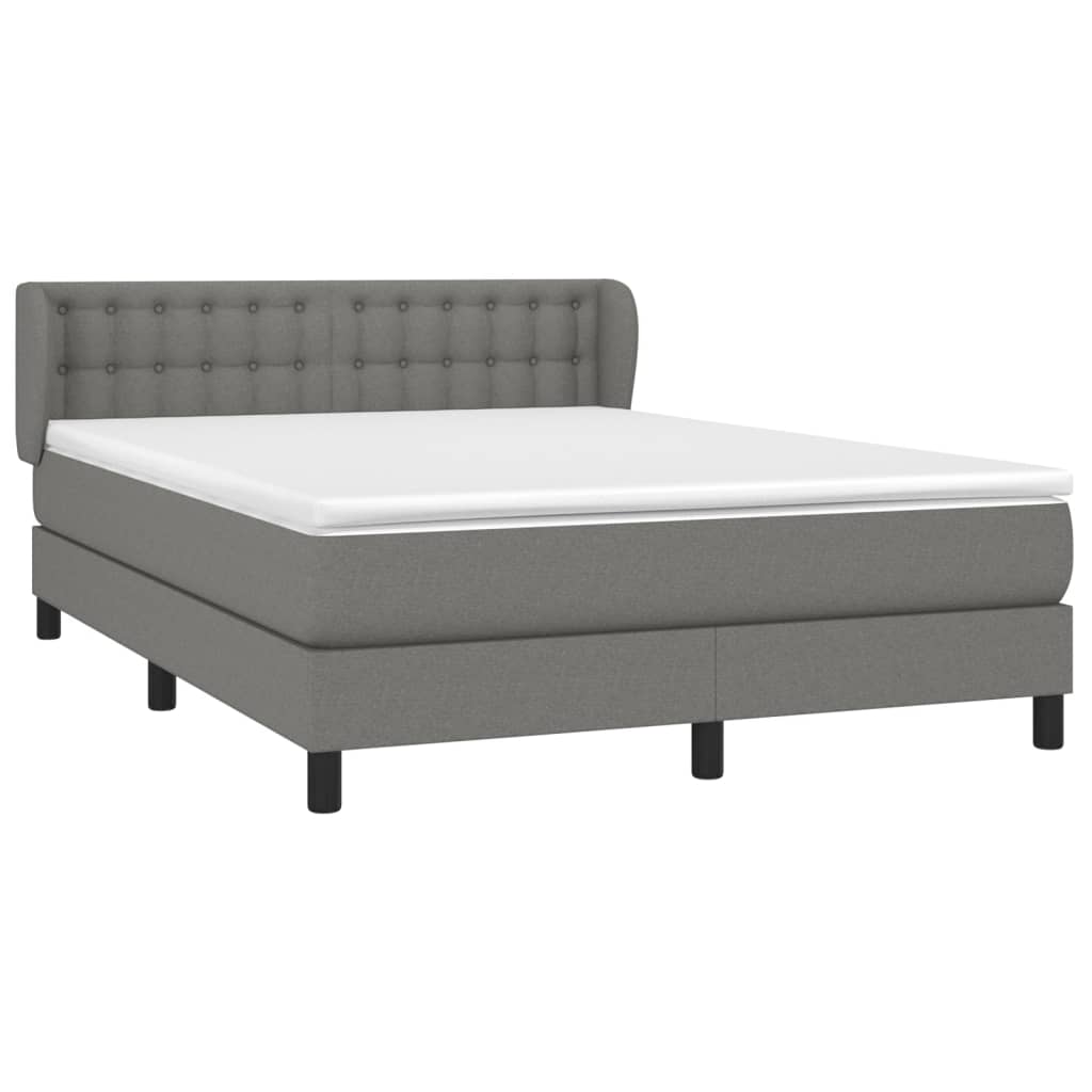 Giroletto a Molle con Materasso Grigio Scuro 140x190 cm Tessuto | homemem39