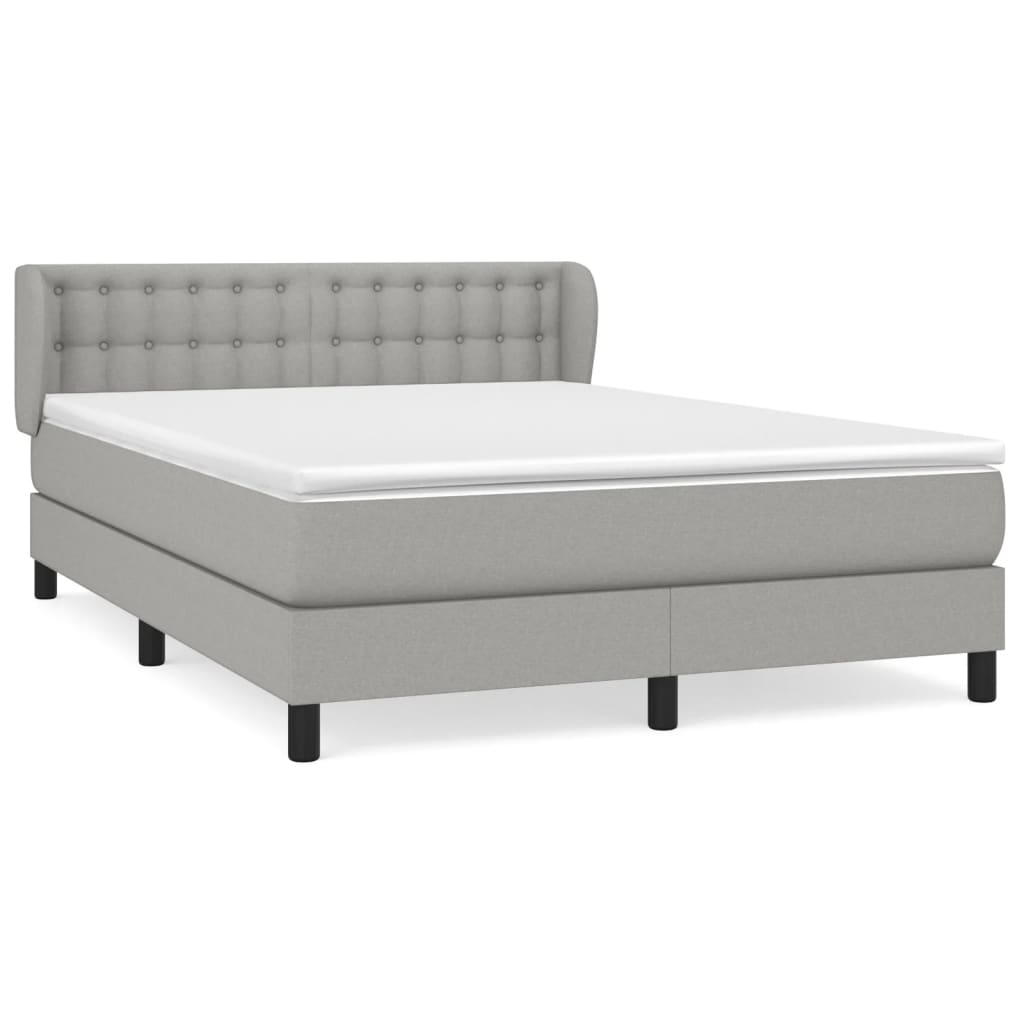 Giroletto a Molle con Materasso Grigio Chiaro 140x200cm Tessuto | homemem39
