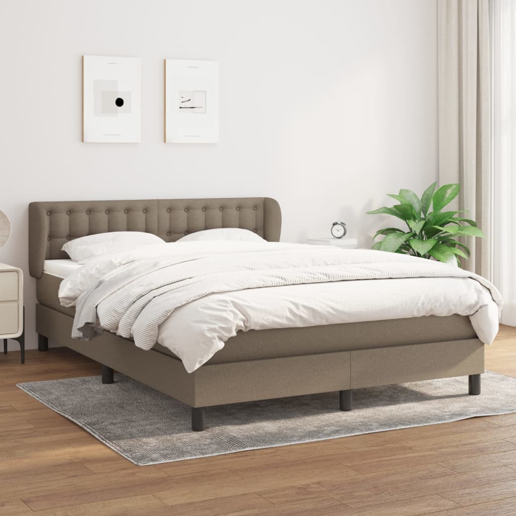 Giroletto a Molle con Materasso Tortora 140x200 cm in Tessuto | homemem39