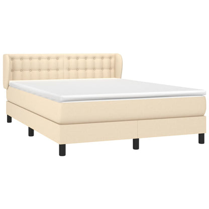 Giroletto a Molle con Materasso Crema 140x200 cm in Tessuto | homemem39