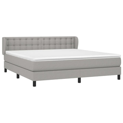 Giroletto a Molle con Materasso Grigio Chiaro180x200 cm Tessuto | homemem39