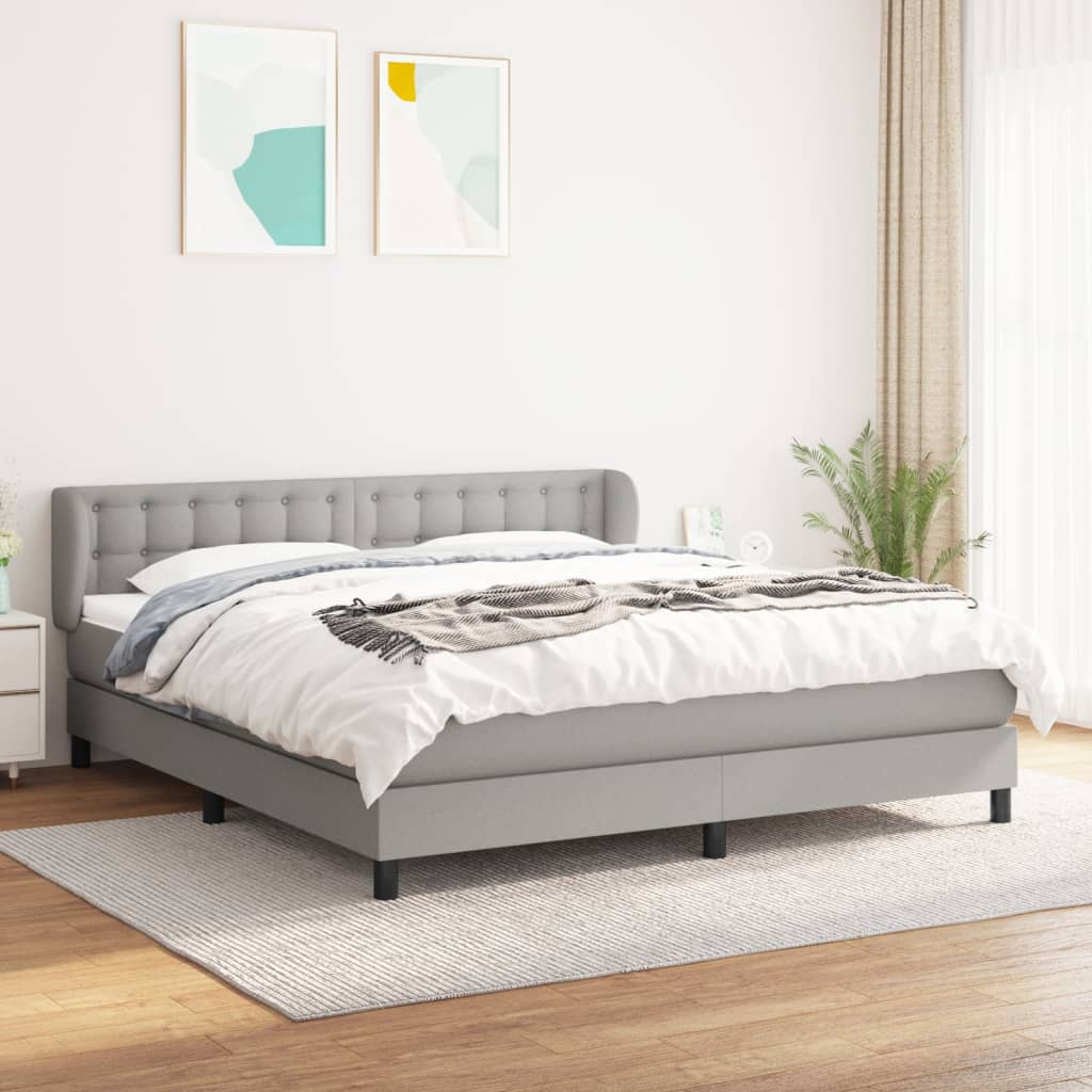 Giroletto a Molle con Materasso Grigio Chiaro180x200 cm Tessuto | homemem39