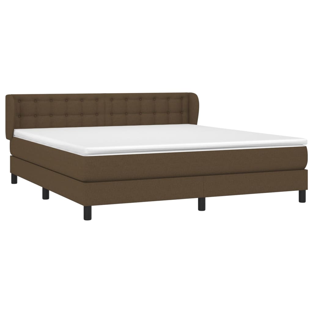 Giroletto a Molle con Materasso Marrone Scuro 180x200cm Tessuto | homemem39