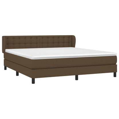 Giroletto a Molle con Materasso Marrone Scuro 180x200cm Tessuto | homemem39