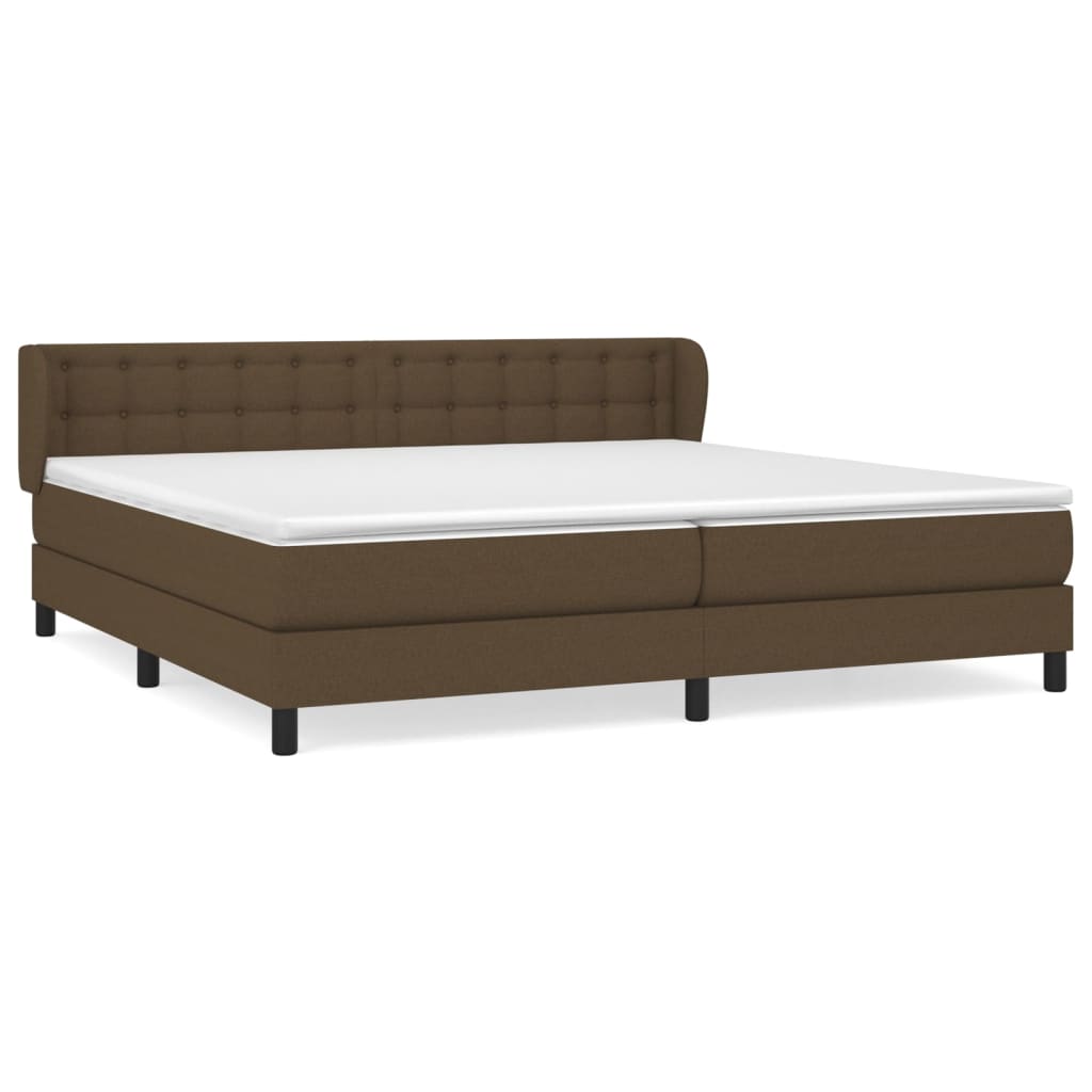 Giroletto a Molle con Materasso Marrone Scuro 200x200cm Tessuto | homemem39
