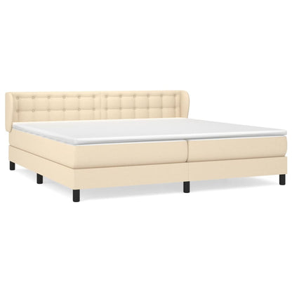 Giroletto a Molle con Materasso Crema 200x200 cm in Tessuto | homemem39