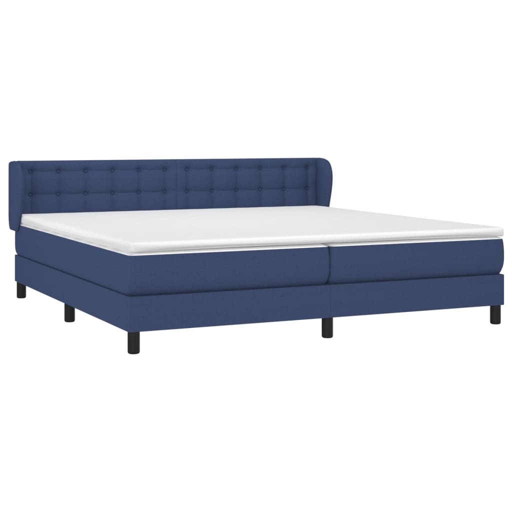 Giroletto a Molle con Materasso Blu 200x200 cm in Tessuto | homemem39