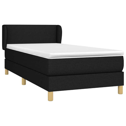Giroletto a Molle con Materasso Nero 90x190 cm in Tessuto