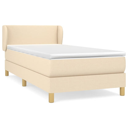 Giroletto a Molle con Materasso Crema 90x190 cm in Tessuto | homemem39