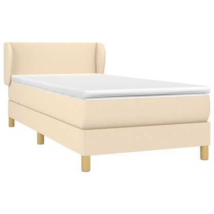 Giroletto a Molle con Materasso Crema 90x190 cm in Tessuto | homemem39