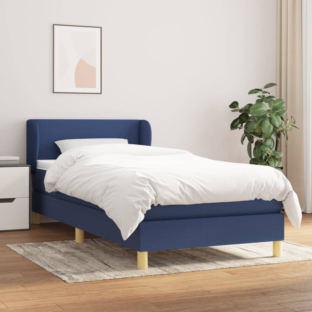 Giroletto a Molle con Materasso Blu 90x190 cm in Tessuto | homemem39