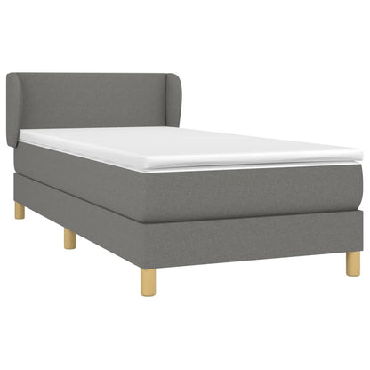 Giroletto a Molle con Materasso Grigio Scuro 90x200 cm Tessuto | homemem39