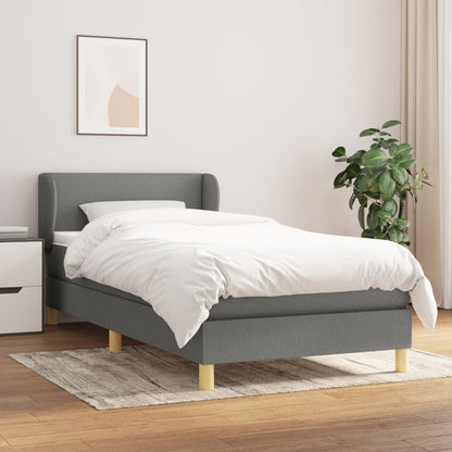 Giroletto a Molle con Materasso Grigio Scuro 90x200 cm Tessuto | homemem39
