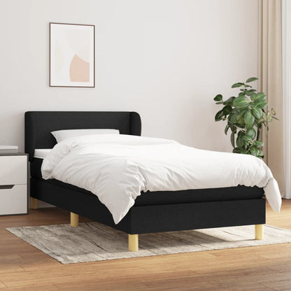 Giroletto a Molle con Materasso Nero 90x200 cm in Tessuto | homemem39