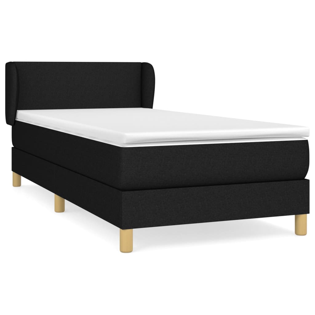 Giroletto a Molle con Materasso Nero 100x200 cm in Tessuto | homemem39