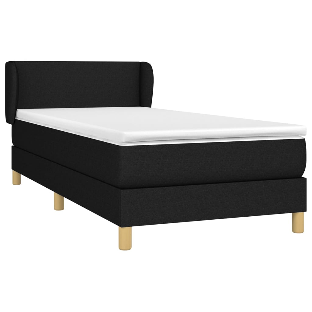 Giroletto a Molle con Materasso Nero 100x200 cm in Tessuto | homemem39
