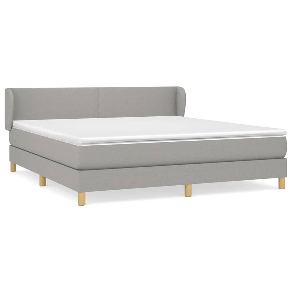 Giroletto a Molle con Materasso Grigio Chiaro160x200 cm Tessuto | homemem39