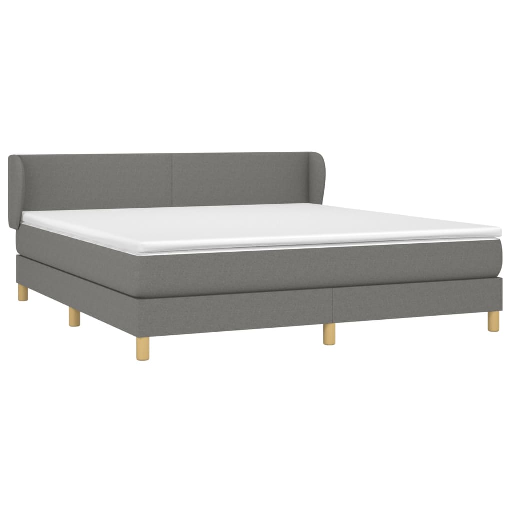 Giroletto a Molle con Materasso Grigio Scuro 160x200 cm Tessuto | homemem39