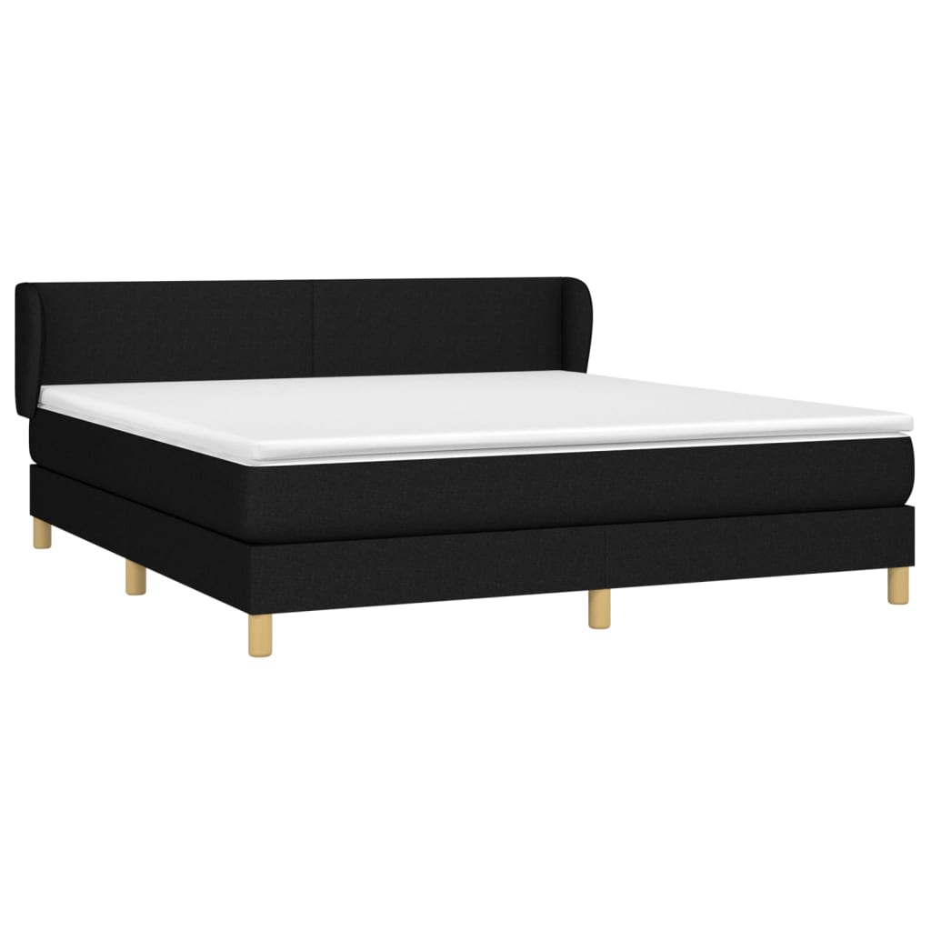 Giroletto a Molle con Materasso Nero 160x200 cm in Tessuto | homemem39