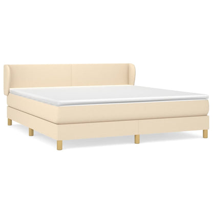 Giroletto a Molle con Materasso Crema 160x200 cm in Tessuto | homemem39