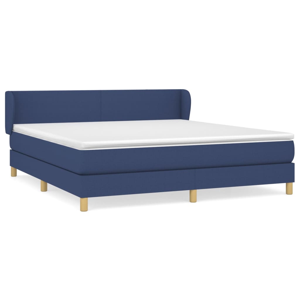 Giroletto a Molle con Materasso Blu 160x200 cm in Tessuto | homemem39