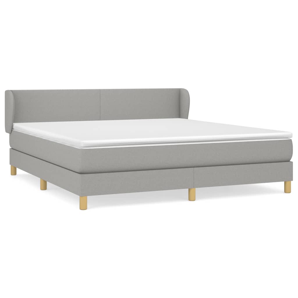 Giroletto a Molle con Materasso Grigio Chiaro180x200 cm Tessuto | homemem39