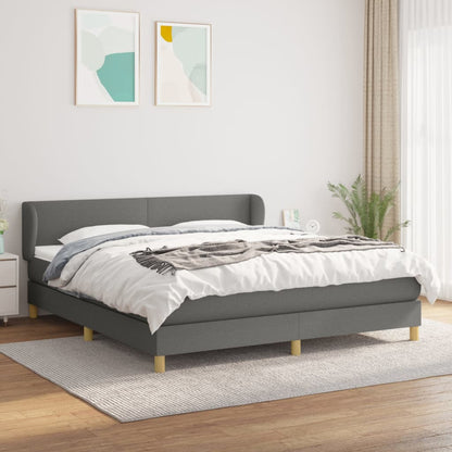 Giroletto a Molle con Materasso Grigio Scuro 180x200 cm Tessuto | homemem39