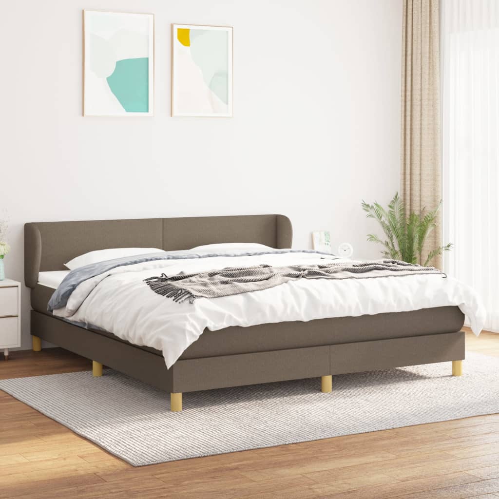Giroletto a Molle con Materasso Tortora 180x200 cm in Tessuto | homemem39
