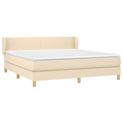 Giroletto a Molle con Materasso Crema 180x200 cm in Tessuto | homemem39