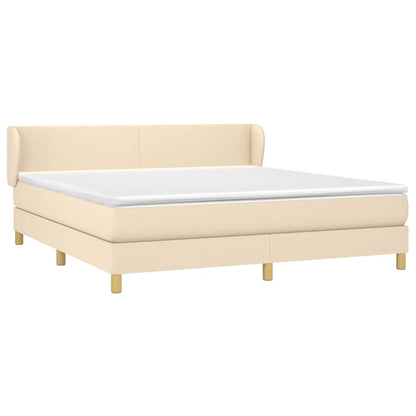 Giroletto a Molle con Materasso Crema 180x200 cm in Tessuto