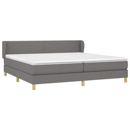 Giroletto a Molle con Materasso Grigio Scuro 200x200 cm Tessuto | homemem39