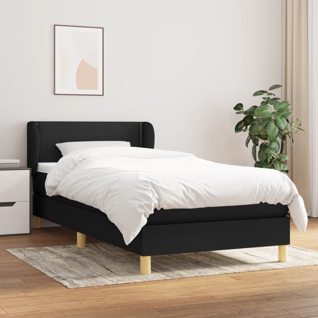 Giroletto a Molle con Materasso Nero 80x200 cm inTessuto | homemem39