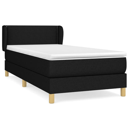 Giroletto a Molle con Materasso Nero 90x200 cm in Tessuto | homemem39
