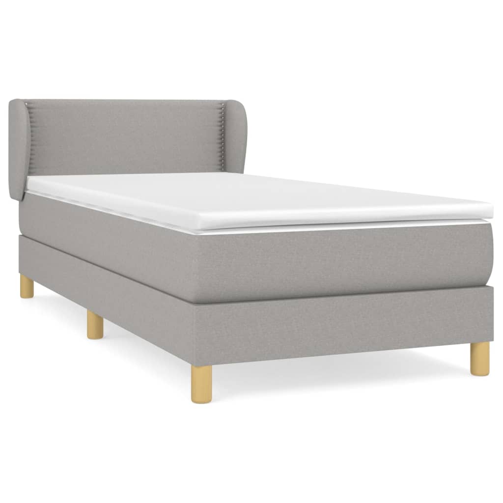 Giroletto a Molle con Materasso Grigio Chiaro100x200 cm Tessuto | homemem39