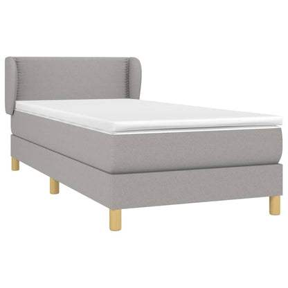 Giroletto a Molle con Materasso Grigio Chiaro100x200 cm Tessuto | homemem39