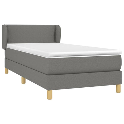 Giroletto a Molle con Materasso Grigio Scuro 100x200 cm Tessuto | homemem39