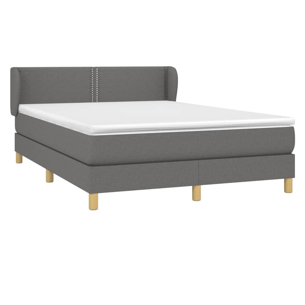 Giroletto a Molle con Materasso Grigio Scuro 140x190 cm Tessuto | homemem39