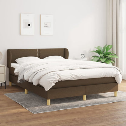 Giroletto a Molle con Materasso Marrone Scuro 140x190cm Tessuto | homemem39