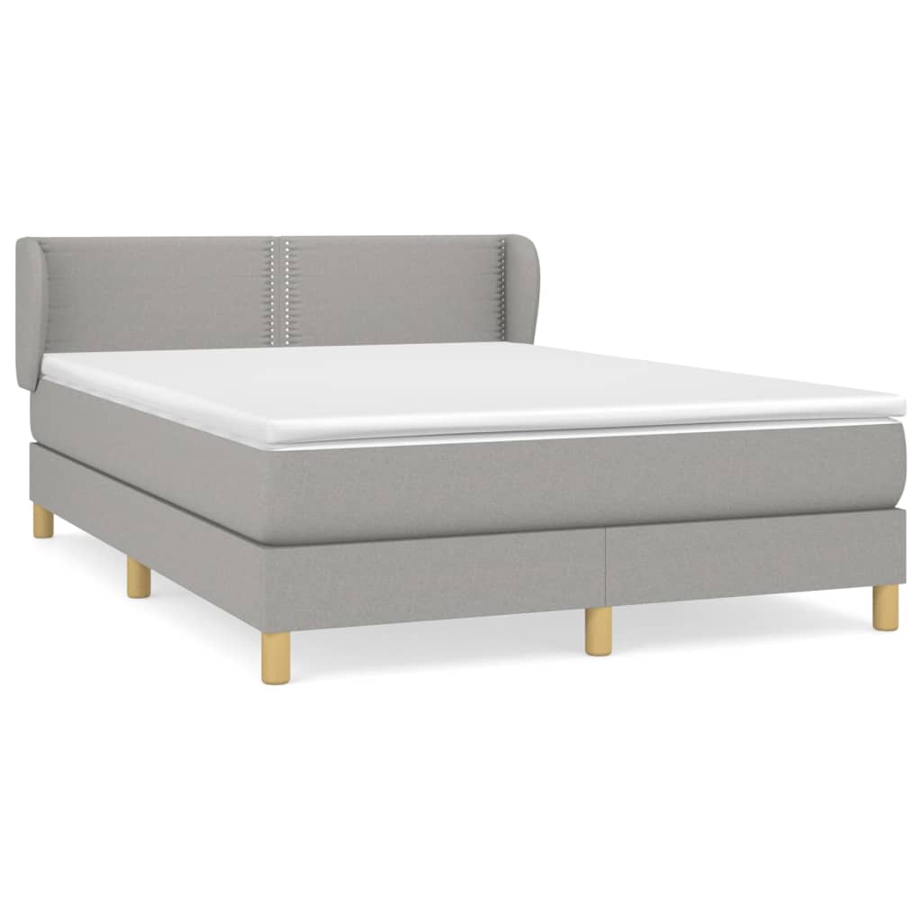 Giroletto a Molle con Materasso Grigio Chiaro 140x200cm Tessuto | homemem39