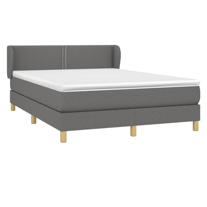 Giroletto a Molle con Materasso Grigio Scuro 140x200cm Tessuto | homemem39