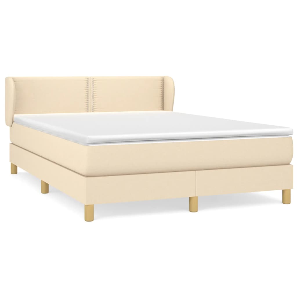 Giroletto a Molle con Materasso Crema 140x200 cm in Tessuto | homemem39