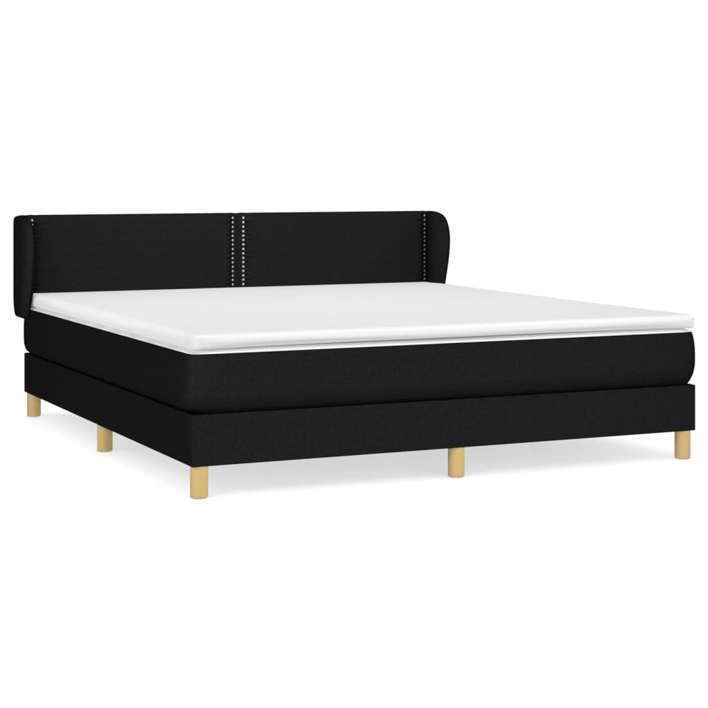 Giroletto a Molle con Materasso Nero 160x200 cm in Tessuto | homemem39