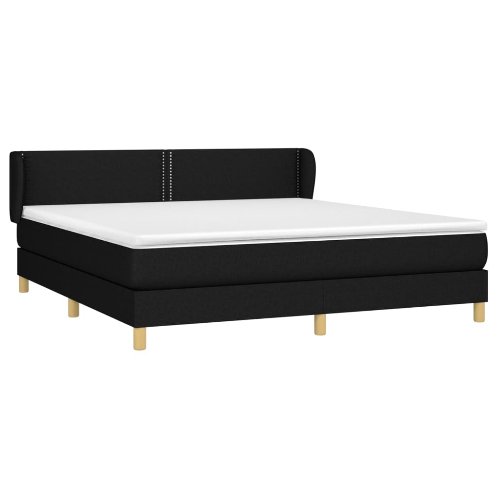 Giroletto a Molle con Materasso Nero 160x200 cm in Tessuto | homemem39